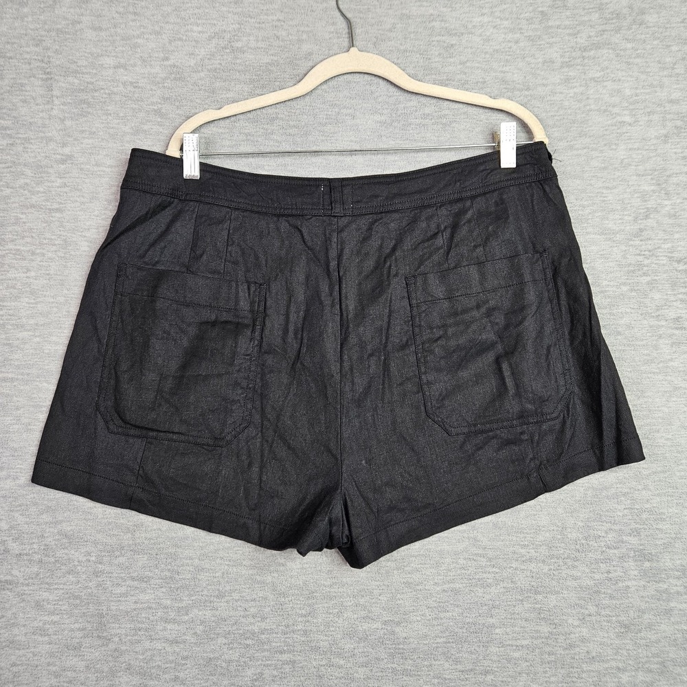 Maeve Anthropologie Womens Black Linen Shorts Size 34 - Picture 2 of 8